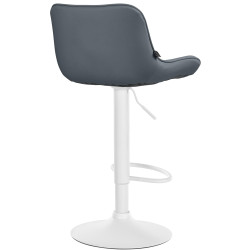 Juego de 2 taburetes de bar Vonore, piel sintética, blanco/gris