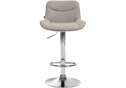 Conjunto de 2 banquetas de bar Vonore, em tecido, cromadas, cor taupe.