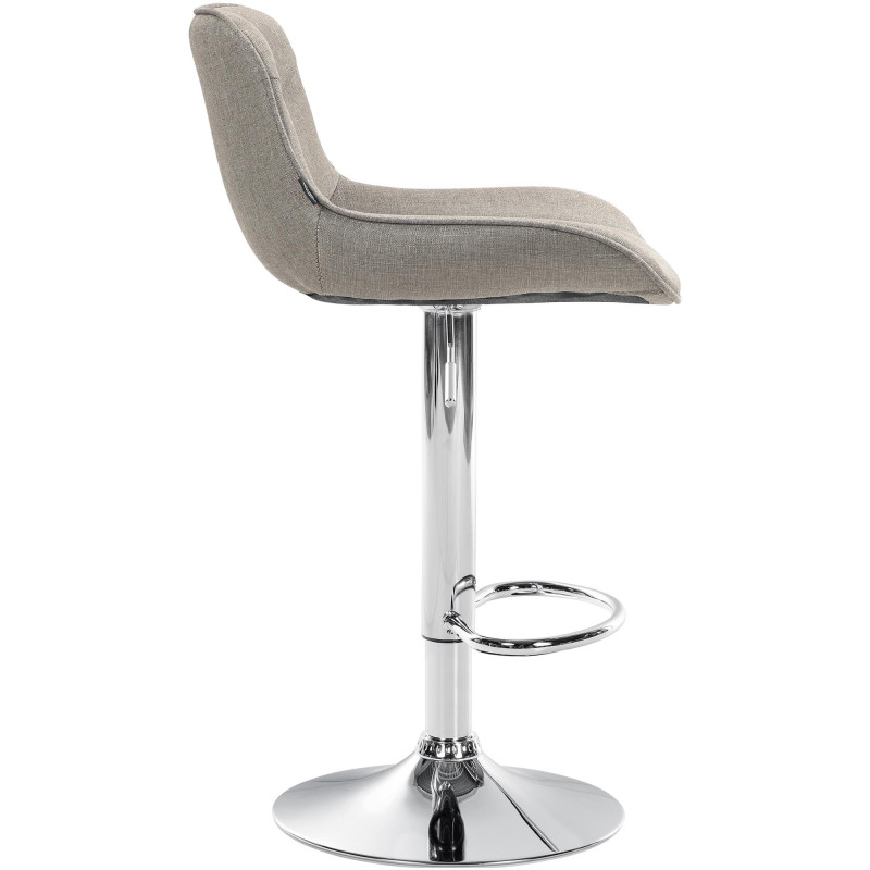 Ensemble de 2 tabourets de bar Vonore, tissu, chrome taupe