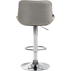 Conjunto de 2 banquetas de bar Vonore, em tecido, cromadas, cor taupe.