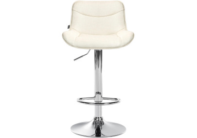 Set di 2 sgabelli da bar Vonore, tessuto, cromo e crema