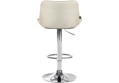 Conjunto de 2 banquetas de bar Vonore, em tecido, cromado e creme.