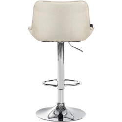 Conjunto de 2 banquetas de bar Vonore, em tecido, cromado e creme.