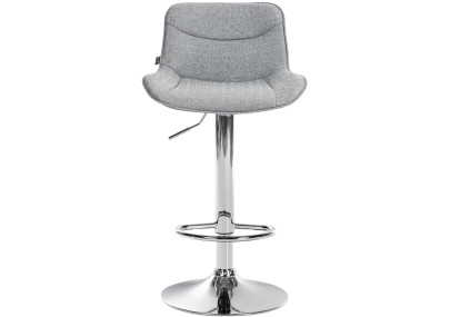 Lot de 2 tabourets de bar Vonore, tissu, gris chromé