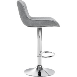 Ensemble de 2 tabourets de bar Vonore, tissu, chrome gris