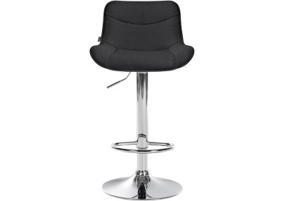 Set di 2 sgabelli da bar Vonore, tessuto, cromato, nero