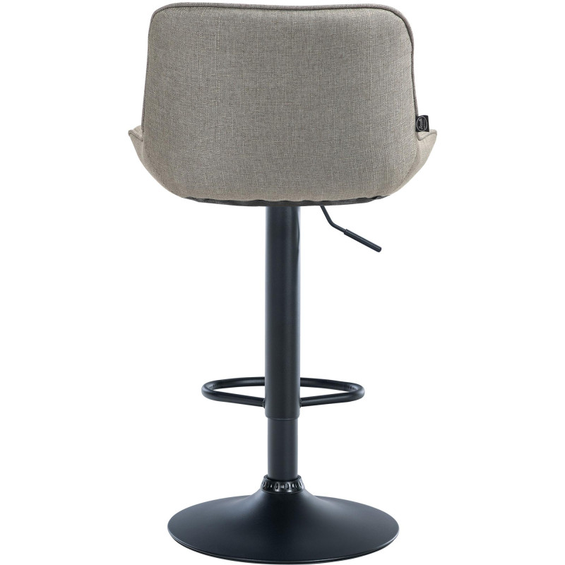 Lot de 2 tabourets de bar Vonore, tissu, noir/taupe