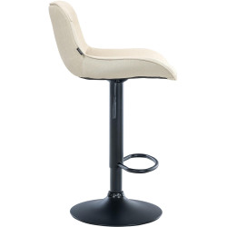 Lot de 2 tabourets de bar Vonore, tissu, noir crème