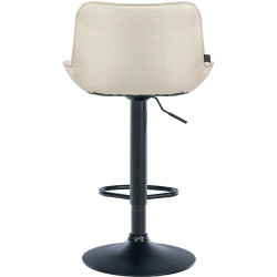 Conjunto de 2 banquetas de bar Vonore, em tecido, nas cores preto e creme.