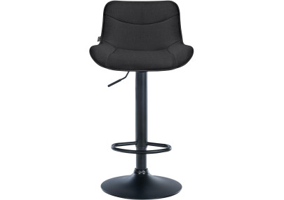 Lot de 2 tabourets de bar Vonore, tissu, noir