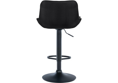 Lot de 2 tabourets de bar Vonore, tissu, noir