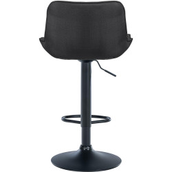 Lot de 2 tabourets de bar Vonore, tissu, noir gris foncé