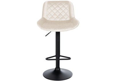 Tabouret de bar Kasson en velours, crème