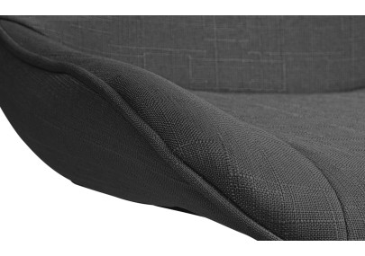 Set di 2 sgabelli da bar Vonore, tessuto, nero/grigio scuro