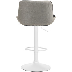 Conjunto de 2 banquetas de bar Vonore, em tecido branco/taupe.