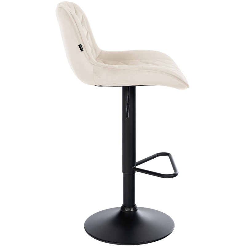 Tabouret de bar Kasson velours crème