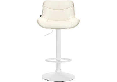 Set di 2 sgabelli da bar Vonore, tessuto, bianco/crema