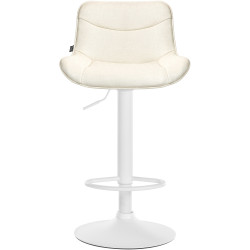 Lot de 2 tabourets de bar Vonore, tissu, blanc/crème