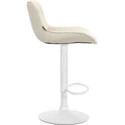 Lot de 2 tabourets de bar Vonore, tissu, blanc/crème