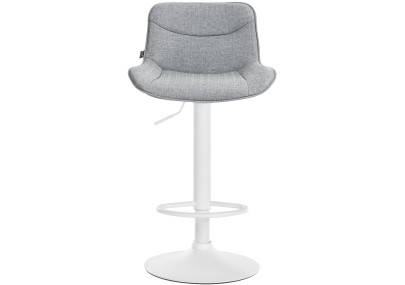 Conjunto de 2 banquetas de bar Vonore, em tecido, branco/cinza.