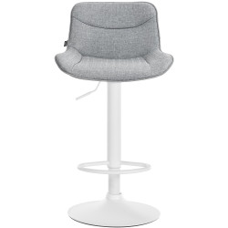 Set di 2 sgabelli da bar Vonore, tessuto, bianco/grigio