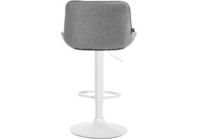 Set di 2 sgabelli da bar Vonore, tessuto, bianco/grigio