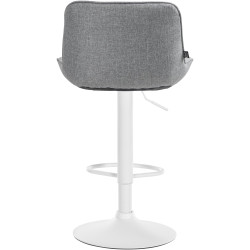 Ensemble de 2 tabourets de bar Vonore, tissu blanc gris