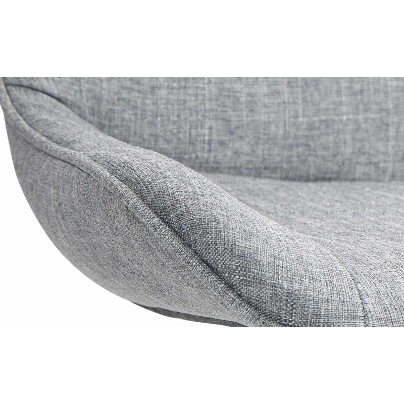 Ensemble de 2 tabourets de bar Vonore, tissu, blanc/gris