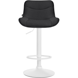 Ensemble de 2 tabourets de bar Vonore, tissu blanc noir