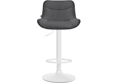 Lot de 2 tabourets de bar Vonore, tissu blanc/gris foncé