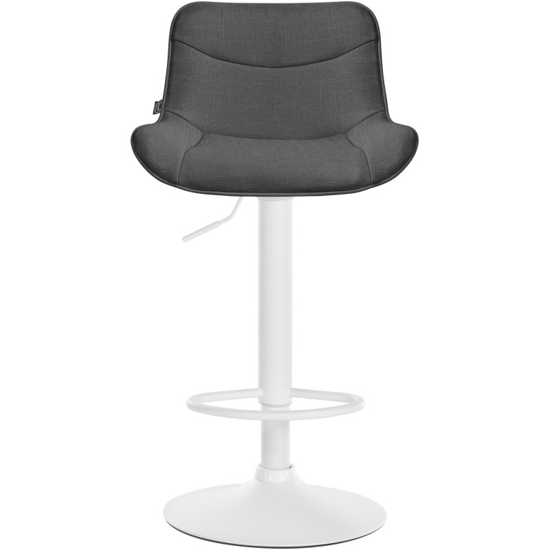 Ensemble de 2 tabourets de bar Vonore, tissu blanc gris foncé