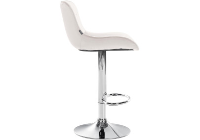 Juego de 2 taburetes de bar Vonore, terciopelo, cromo, crema