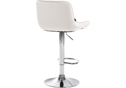 Ensemble de 2 tabourets de bar Vonore, velours, chrome, crème