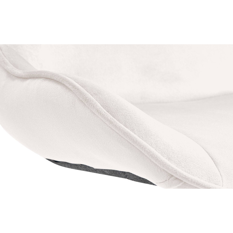 Set di 2 sgabelli da bar Vonore, velluto, cromo, crema