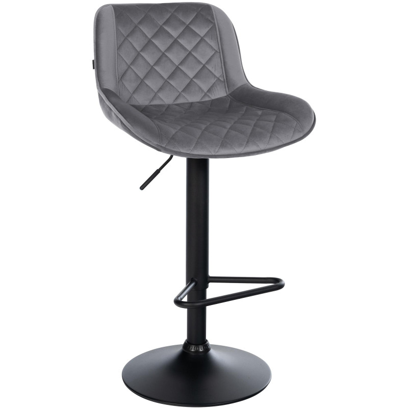Tabouret de bar en velours Kasson gris foncé