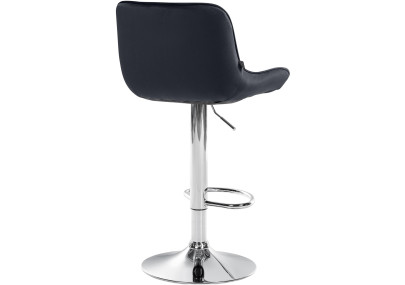 Lot de 2 tabourets de bar Vonore, velours, chrome, noir