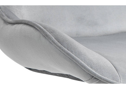 Set di 2 sgabelli da bar Vonore, velluto, grigio cromo