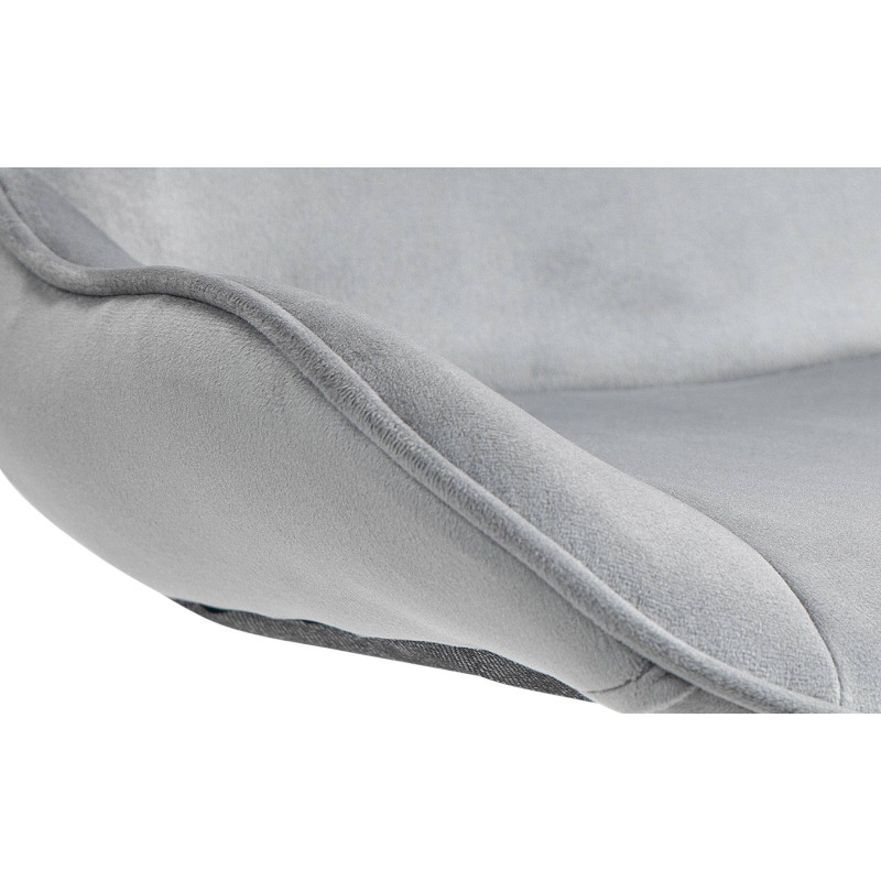 Ensemble de 2 tabourets de bar Vonore en velours chromé gris