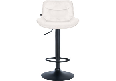 Conjunto de 2 banquetas de bar Vonore em veludo, nas cores preto e creme.