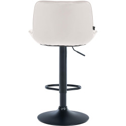 Lot de 2 tabourets de bar Vonore en velours noir crème