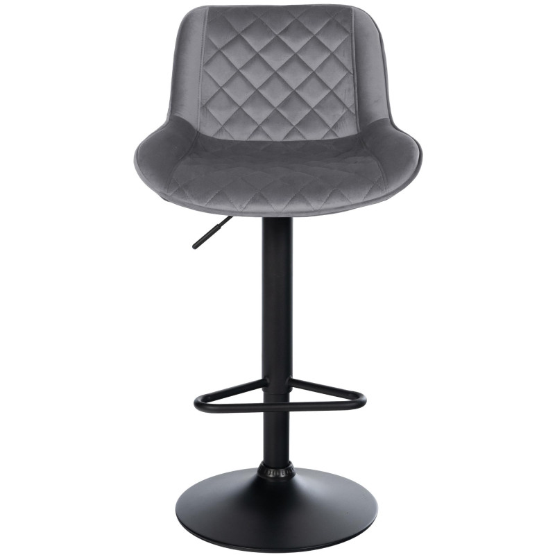 Tabouret de bar Kasson en velours gris foncé