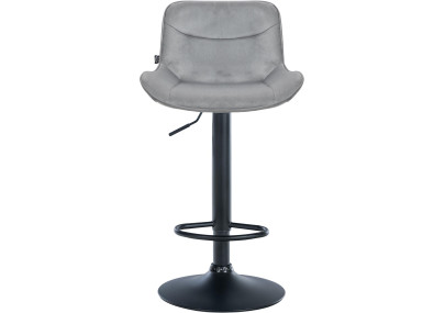 Juego de 2 taburetes de bar Vonore en terciopelo, negro y gris