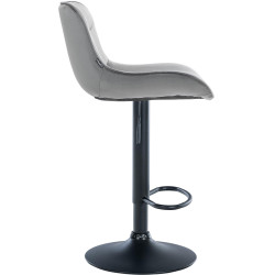 Ensemble de 2 tabourets de bar Vonore en velours, noir et gris