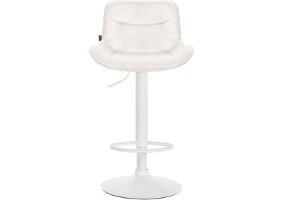 Conjunto de 2 banquetas de bar Vonore em veludo, branco/creme