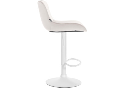 Conjunto de 2 banquetas de bar Vonore em veludo, branco/creme