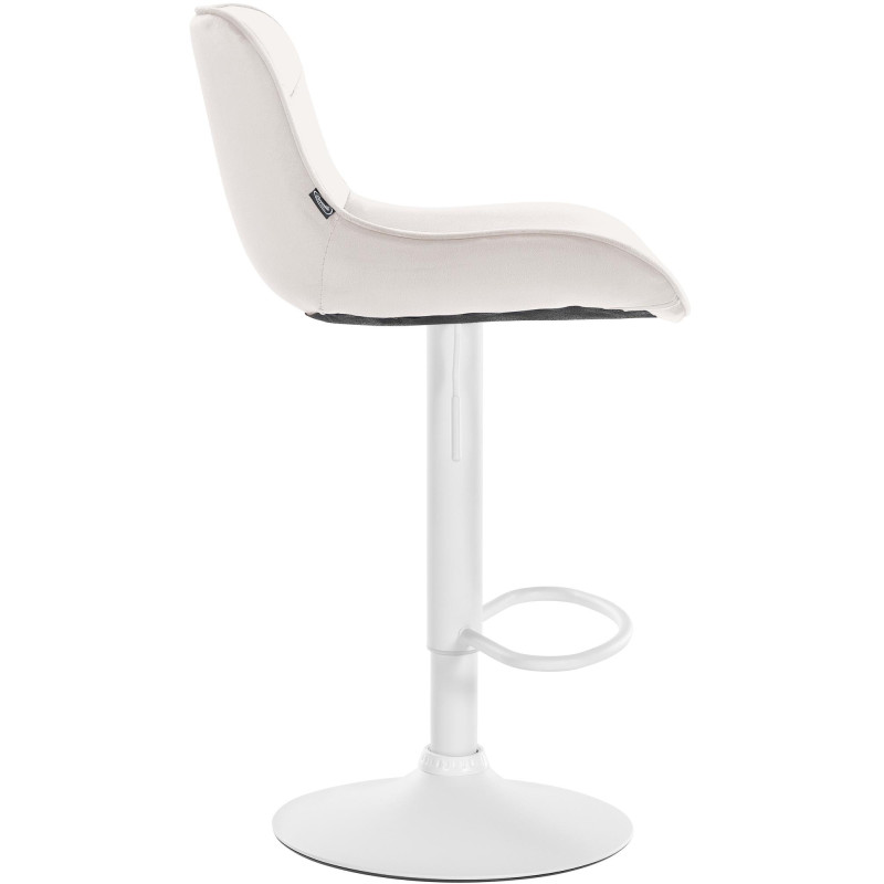 Lot de 2 tabourets de bar Vonore en velours blanc/crème