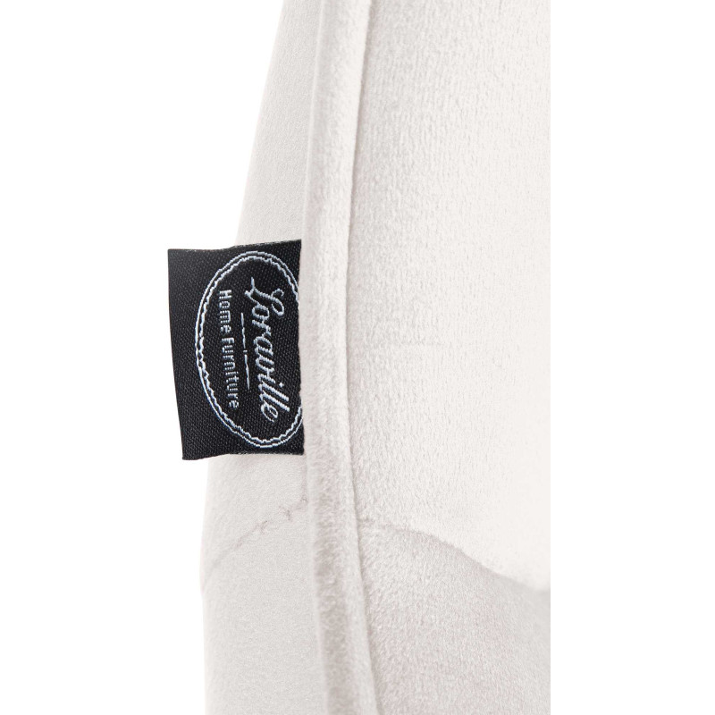 Lot de 2 tabourets de bar Vonore en velours blanc/crème