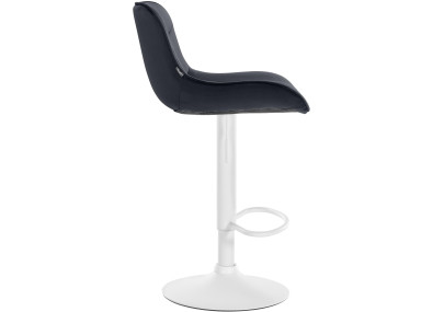 Lot de 2 tabourets de bar Vonore en velours, blanc et noir