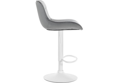 Conjunto de 2 banquetas de bar Vonore, em veludo, branco/cinza.