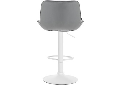 Conjunto de 2 banquetas de bar Vonore, em veludo, branco/cinza.